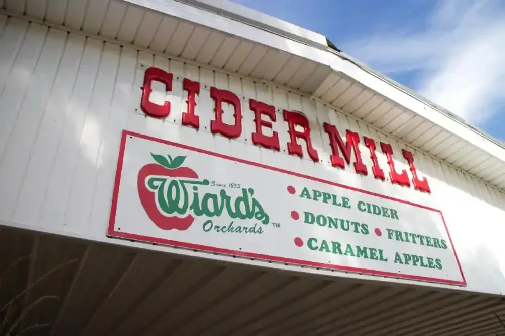 The Cider Mill sign at Wiard’s Orchards